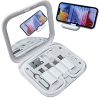 Dudukan ponsel 2-in-1, Kit kotak adaptor USB kabel pengisian daya Cepat 60W PD dengan cermin