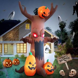 8ft inflable decoración de Halloween al aire libre LED Halloween árbol muerto con calabazas <span class=keywords><strong>fantasma</strong></span> Kalolary Blow up jardín césped decoración del hogar - Product Image 6