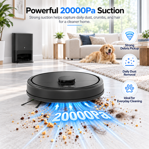 Robot Aspirador LDS 20000Pa con Estación de Vaciado Automático, Bolsa de Polvo de 3L, Tanque de Agua de 240mL, Aspiradora y Mopa, Navegación Inteligente, 312mm, para el Hogar, OEM, ODM - Product Image 1