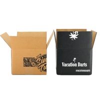 Boîte d'expédition en carton ondulé noir personnalisée avec logo pour les jeux de fléchettes, les jouets, l'e-commerce, l'expédition, le stockage et l'emballage