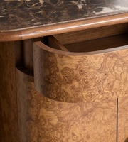 Miroir arqué pour coiffeuse avec base en bois de palissandre pour chambre à coucher