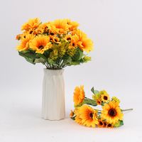 Künstlicher Sonnenblumenstrauß aus Seide für Hochzeiten, Restaurants, Zuhause und Hoteldekoration