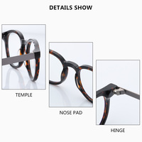 Lunettes élégantes en acétate rondes Hipster lunettes hommes femmes lunettes optiques montures circulaires à jante complète en résine de luxe 43008