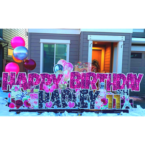 Bannière publicitaire extérieure personnalisée en plastique ondulé pour jardin, lettres de Noël, avec piquets en H – <span class=keywords><strong>Joyeux</strong></span> <span class=keywords><strong>Anniversaire</strong></span> - Product Image 6