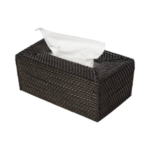 Cubierta Moderna para Caja de Pañuelos Negra Tejida, Diseño Rectangular, Organizador de Almacenamiento Práctico, Accesorio Decorativo para el Hogar - Product Image 1