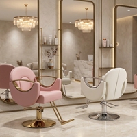 Chaise de salon robuste de haute qualité Ensemble de salon de coiffure Antique Barber Chaise de barbier réglable en hauteur