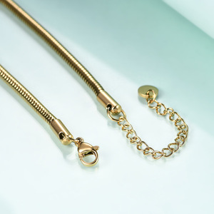 Pulsera de Cadena de Serpiente de Acero Inoxidable 304 de 3 mm, Chapada en Oro, Joyería Unisex, Pulsera de Moda - Product Image 5