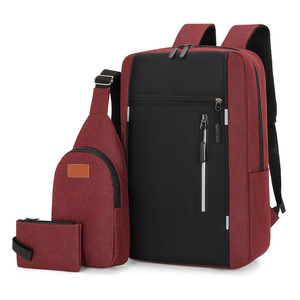 Mochila de negocios y ocio de tela Oxford con carga USB, juego de tres piezas, nueva, al por mayor, para computadora de 16 pulgadas - Product Image 1