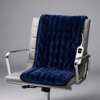 Coussin chauffant électrique de luxe bleu marine OEM/ODM 12*24 pouces avec contrôleur numérique LED, 6 niveaux de chaleur et protection contre la surchauffe