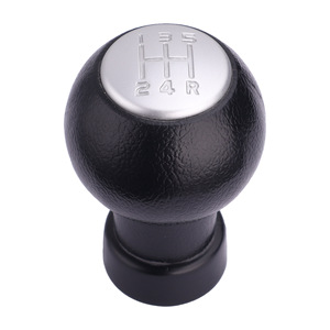 Pommeau de levier de vitesse manuel 5 vitesses en cuir noir avec lettrage argenté pour Suzuki Swift - Product Image 3