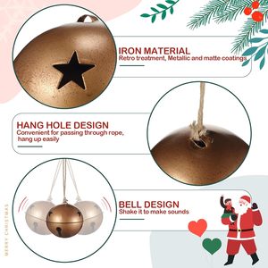 <span class=keywords><strong>Campanas</strong></span> <span class=keywords><strong>Decorativas</strong></span> de Metal Plateado para Colgar en la Pared, Adornos Navideños, Manualidades, Decoración con Cuerda y Pintura - Product Image 4