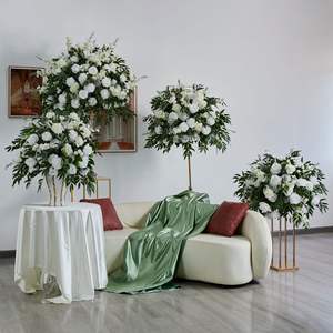 WFB065 venta al por mayor 5D bolas de flores verdes artificiales centros de mesa pieza central 60cm Bola de flor de Rosa de seda para decoración de boda - Product Image 1