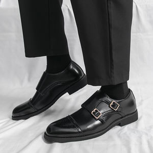 รองเท้าเดรสผู้ชายสไตล์แฟชั่นแบบใหม่ สายรัดหัวเข็มขัด หนังแท้อิตาลี รองเท้าอ็อกซ์ฟอร์ด - Product Image 5