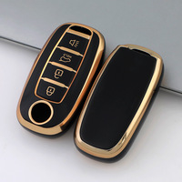 Funda Protectora de TPU para Llave de Coche, Directo de Fábrica, para Venucia Qichen T90 D60 T60 T70, Control Remoto de 4 Botones, Borde Dorado, Accesorio
