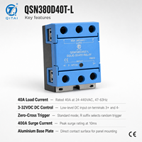 Relais statique monophasé QSN380D40T-L 40A 380VAC à commande CC TRIAC à passage par zéro avec LED pour l'automatisation industrielle