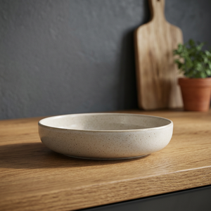 Plato de Servir de Cerámica, Diseño Redondo Minimalista, Platos y Vajillas Hechos a Mano de Color Sólido - Product Image 1
