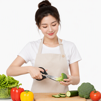 Ciseaux de cuisine polyvalents avec étui de protection, ciseaux en acier inoxydable durables, lavables au lave-vaisselle, poignée confortable à prise souple