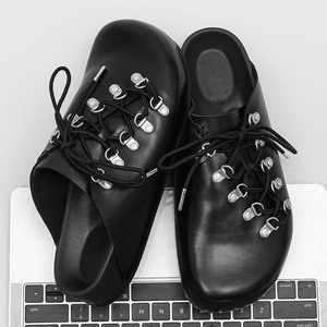 2026 <b>Men's</b> Commuter Slip On Half Lace Up Half Slipper Summer Boken <b>Shoes</b> Casual Comfortable <b>Work</b> <b>Shoes</b> - Product Image 3