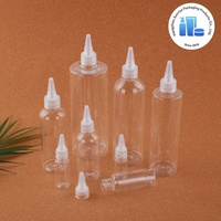 Flacon cosmétique en plastique PET transparent de 100 ml, forme cylindrique, avec bouchon à bec pointu, pour huile capillaire
