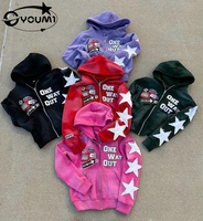 YOUMI Designer Custom Streetwear Washed Hoodies Hoodie Patch Embroidery Zip up Jacket Camo Hunting Hoodie for Men