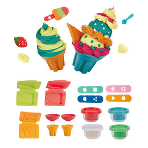 Kit de Plastilina para Hacer Helados, 4 Colores con Moldes, Arcilla Sensorial No Tóxica y Herramientas para Manualidades para Niños de 3+ Años - Product Image 1