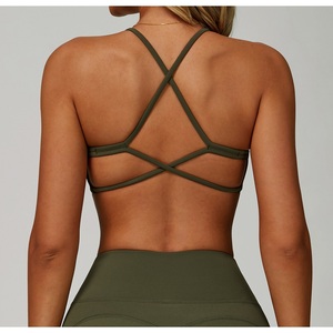 Conjunto Deportivo Sexy de Dos Piezas para <span class=keywords><strong>Mujer</strong></span>, Estilo Deportivo, de Alta Resistencia, Color Caqui, con Sujetador Deportivo Personalizado - Product Image 5