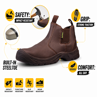 Chaussures de travail industrielles unisexes AOXIANG en cuir à embout d'acier avec semelle intermédiaire en PU pour la construction en usine, automne, hiver, été