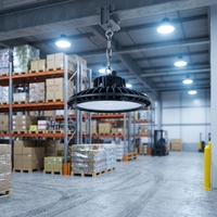 Projecteur UFO industriel 100W en aluminium IP65 150LM/W 5000K Dialux pour entrepôts et usines