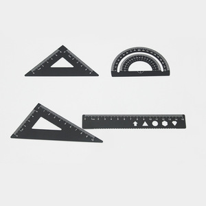 Ensemble de 4 règles en alliage d'aluminium de 15 cm, outils mathématiques en métal pour le dessin et les examens, en boîte - Product Image 5