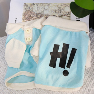 Pet Dog Vest Gray Letter Print Breathable Summer Clothes For <b>Small</b> Dogs <b>Teddy</b> Bichon Frise - Product Image 3