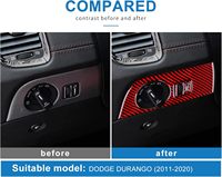 Kohle faser Auto Scheinwerfer Schalter Knopf Aufkleber Abdeckung Innen Fahrerseite Armaturen brett Streifen Verkleidung für Dodge Durango 2011-2020 Acc