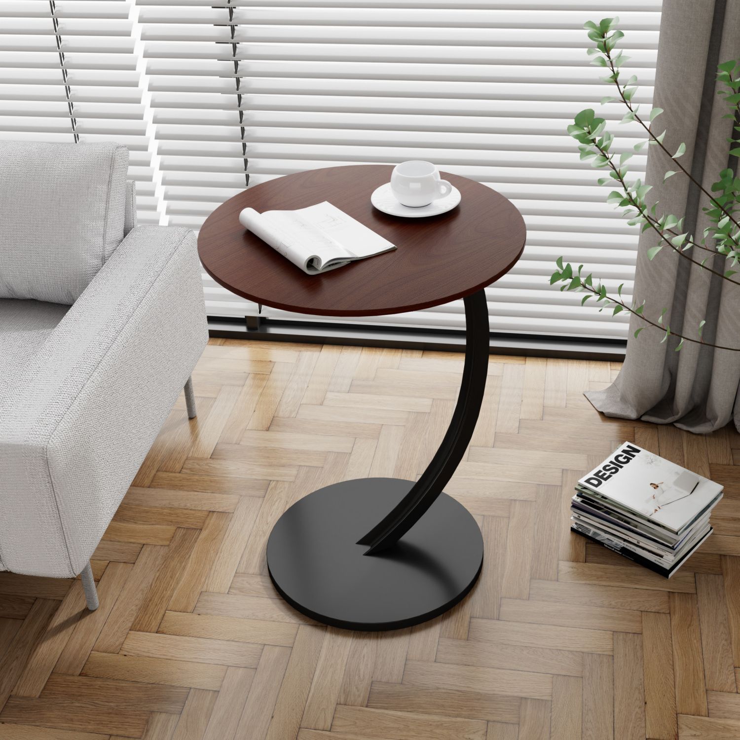 valnut top+black  base