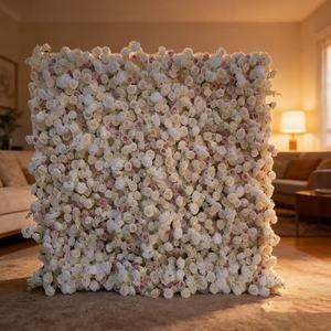 Rouleau de mur végétal artificiel 5D effet naturel 8x9 pieds, ornement pour jardinage domestique et événements de mariage - Product Image 1