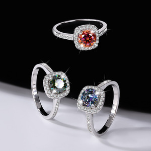 925 joyería fina de plata 1CT corte de cojín Moissanite compromiso y anillo de promesa de anillos de boda moissanita - Product Image 2