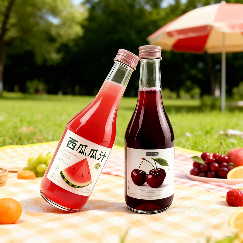 250ml Clear Glass Beverage Bottle Custom