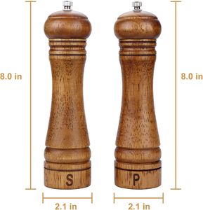 Juego de Molinillos de Sal y Pimienta de Madera de Acacia, Set de Salero y Pimentero - Product Image 2