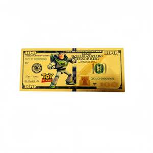 5 Banconote in Lamina d'Oro di Toy Story, Banconote a Tema Personaggi dei Cartoni Animati Americani, Banconote Placcate in Oro 24K - Product Image 5