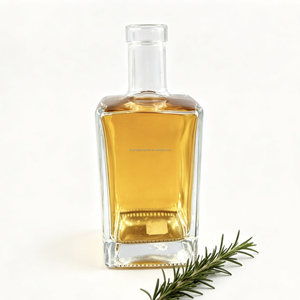 Botellas de Vidrio Cuadradas Cúbicas para Licores como Tequila, Whisky, Ginebra, Vodka, Disponibles en 375ml, 500ml, 700ml, 750ml con Corcho - Product Image 2