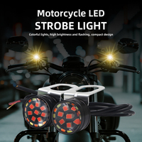 Lumière LED pour moto, étanche, colorée, RGB, stroboscopique |   Lampe clignotante à fixation sur rétroviseur pour vélo, scooter, VTT |   2835-24LED 12V IP67 CE