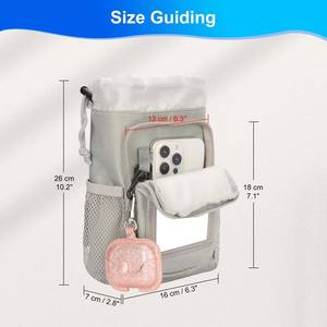 Échantillon gratuit Polyester haute densité béquilles universelles accessoire portefeuille clés organisateur couleur unie personnalisé béquille sac de rangement - Product Image 3