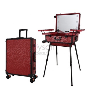 Xe Đẩy Bán Sỉ Nhà Máy Hộp Đựng Đồ Trang Điểm Hộp Đựng Đồ Trang Điểm Kèm Loa Có Chân Chắc Chắn Kèm Gương Chiếu Sáng - Product Image 1