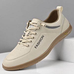 Fashion Casual Sneakers <b>Men</b> Low <b>Heel</b> Anti Slip Leather Shoes Leisure Wear White Size 40-45 - Product Image 2