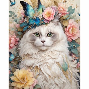 Thanh lịch sang trọng mèo 30x40cm/11.8x15.7in sơn kim cương tự làm vòng kim cương 5D treo Kim Cương nghệ thuật sơn cho món quà - Product Image 3