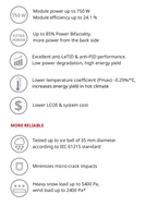 Panneaux solaires photovoltaïques Cana-dian TOPBiHiKu7 à haute efficacité, type N, Topcon, bifaciaux, monocristallins, 750 watts, 750 W