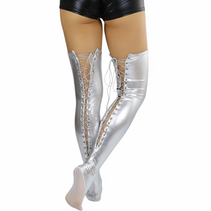 Calcetines blancos de pantorrilla Flor bordada Pequeña Margarita Calcetines de mujer con pequeños calcetines de cuero Medias de moda - Product Image 1