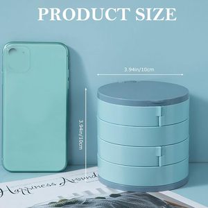 Boîte à bijoux rotative multicouche anti-poussière pour boucles d'oreilles et colliers, en PP micro-ondable, pour la maison - Product Image 5