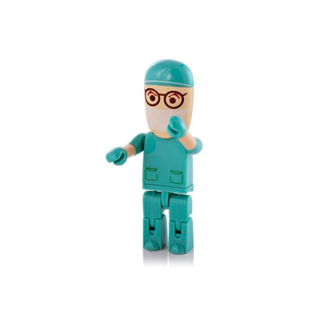 Doctor Nurse Character USB Flash Drive 8GB-128GB Medical Staff Figure Pendrive Custom Logo PVC Shaped USB Memory Stick