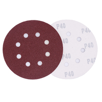 Feuille de papier abrasif 5 pouces 8 trous ponceuse crochet et boucle disque oxyde d'aluminium tampon de ponçage abrasif 125mm