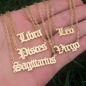 Nome personalizzato collana con lettera in oro 18 carati pendenti con targhetta in acciaio inossidabile OEM/ODM personalizzati per uomo donna - Product Image 3