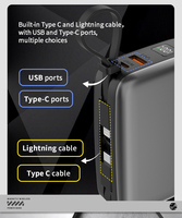 Nouvelle Conception Mini Batterie Externe PD 22.5W 20000mAh Chargeur Rapide avec Câble, Petites Banques d'Énergie Portables
